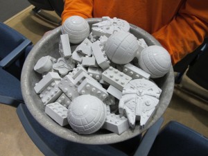 The concrete molds available to students who won Professor Wille's concrete games.